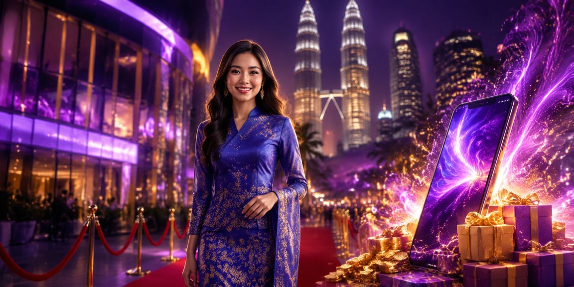 Wanita Malaysia dalam baju kurung menggunakan telefon pintar untuk akses pasaran kriket dalam talian